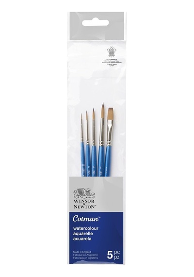 5390609 Cotman Sulu Sentetik Saç 5 Fırça Set Halinde - 4 Yuvarlak Fırça No. 00, 2, 4, 6 1 Tek Çizgi Fırçası 6 Mm Sku: Zeusb099255nq6