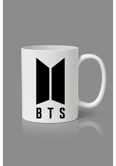 Bts Baskılı Kupa Bardak Beyaz