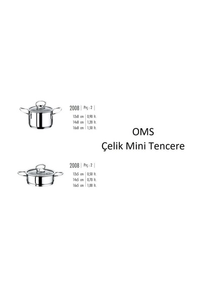 Oms 14x8 Mini Derin Tencere Gri