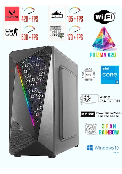 Ramtech Prizma X20 i5-6500 16 GB 1tb Nvme M2 SSD RX580 Dos Oyuncu Masaüstü Bilgisayarı