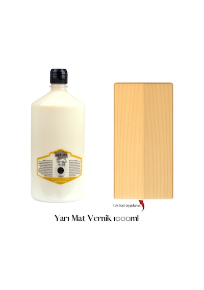 Yarımat Vernik 1000ml - Ahşap, Taş Tozu, Hobi, Dıy Yarımat Vernik1000