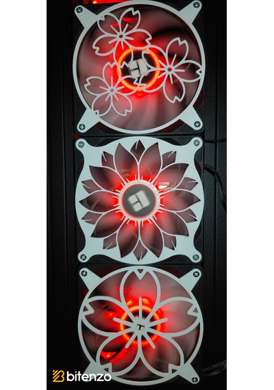 Çiçek Temalı 3 Lü 120x120 Mm Oyun Pc Aksesuarı, Masaüstü Bilgisayar Fan Kapağı Fan Kapağı Seti Beyaz