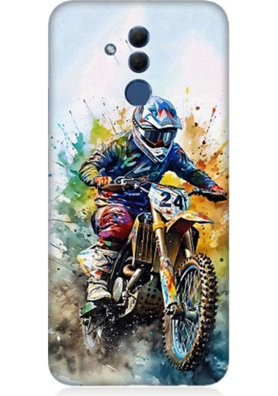 Huawei Mate 20 Lite Uyumlu Motorsikletçi Desenli Silikon Kılıf