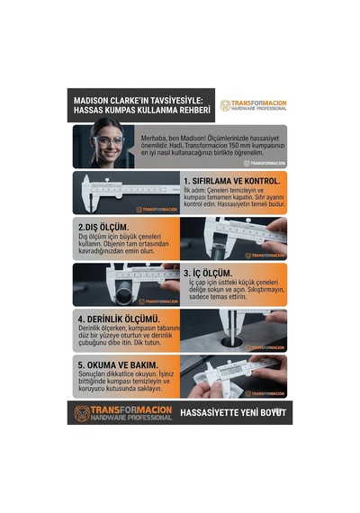 150mm Plastik Sürgülü Kumpas Hassas Ölçüm Aleti Mm/inch 718783