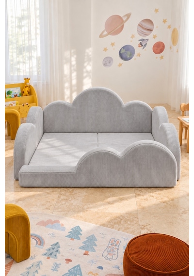 Funbed Junior Bulut Tasarımlı Çocuk Yatağı, Karyola Ve Oyun Matı Seti Gri - 938609351 Funbed Junior Bulut Tasarımlı Çocuk Yatağı, Karyola Ve Oyun Matı Seti Gri - 938609351