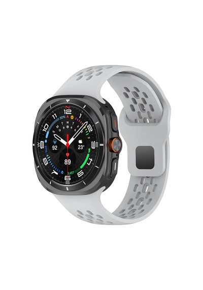 Zore Galaxy Uyumlu Watch Ultra 47mm Krd-119 Delikli Tasarım Silikon Kordon-gri