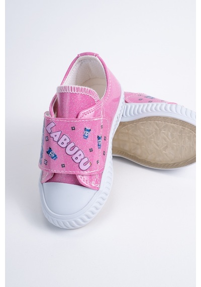 Scarpe Magiche Pembe Simli Kız Çocuk Cırtlı Sneaker Pembe