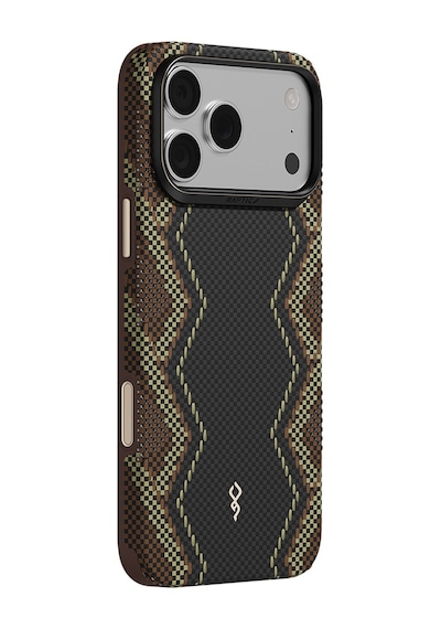Apple iPhone Uyumlu 18 Pro Kılıf M-safe Şarj Özellikli Raptic Aramid Dual Ultra Scepter Serisi Karbon Kapak Siyah