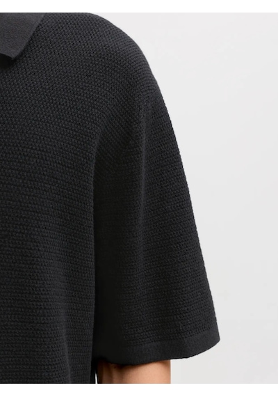 Jack & Jones Jjegeorge Knit Polo Ss Sn Erkek T-shirt-32818 Siyah