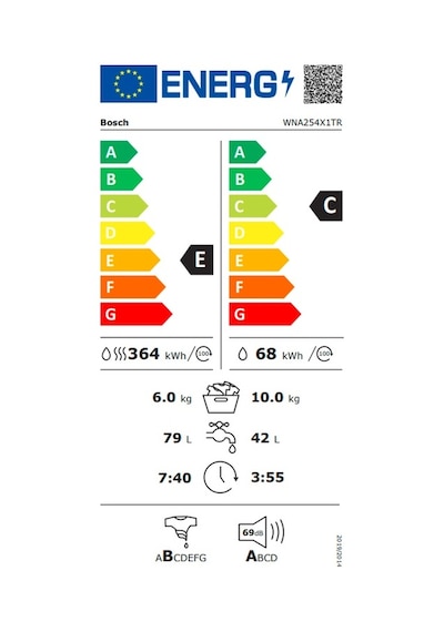 Bosch WNA254X1TR 1400 Devir 10 KG + 6 KG Kurutmalı Çamaşır Makinesi