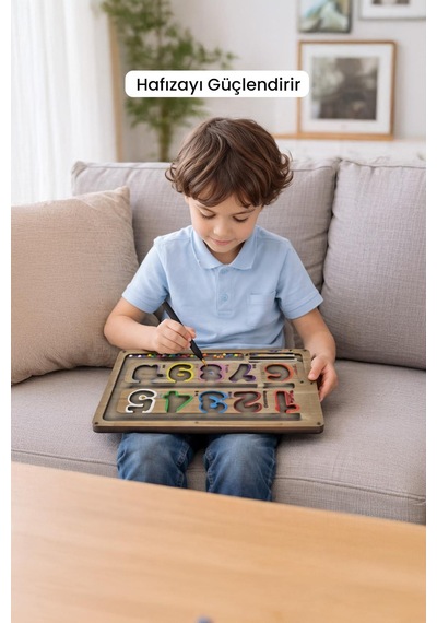 Manyetik Labirent Montessori Matematik Oyunu Harfleri Öğreniyorum  Eğitici Oyuncak 25 CM