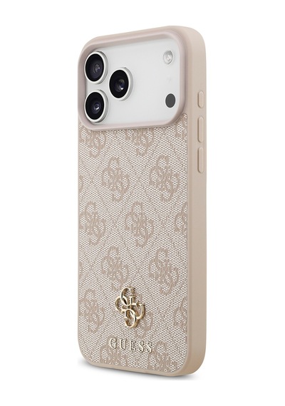 Apple Uyumlu iPhone 18 Pro Max Kılıf Guess  Lisanslı M-safe Şarj Özellikli Small 4g Classic Kapak Pembe