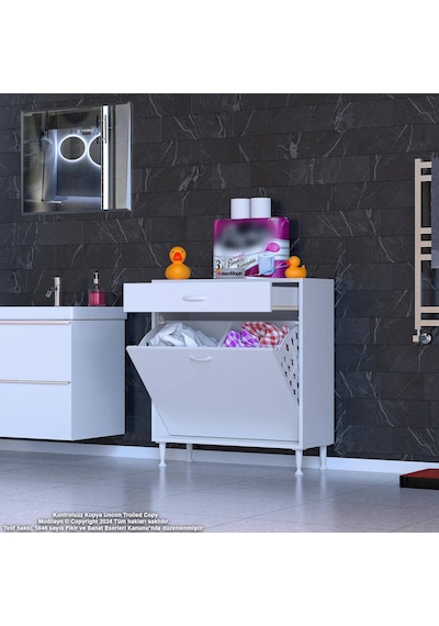 Eliusta Asil 80 Cm Kirli Çamaşır Sepetli Banyo Dolabı 1 Çekmeceli Mutfak Çok Amaçlı Dolap 80x88x32,5 Cm Beyaz Eliusta Asil 80 Cm Kirli Çamaşır Sepetli Banyo Dolabı 1 Çekmeceli Mutfak Çok Amaçlı Dolap 80x88x32,5 Cm Beyaz