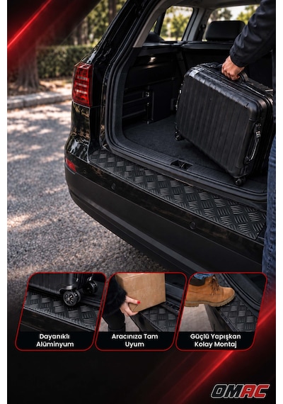 Mercedes Vito W447 2014-2027 Uyumlu Mat Arka Tampon Eşiği Alüminyum Siyah