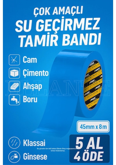 Suya Dayanıklı Tamir Bandı Çadır Bant 48x8 Mt Yüksek Kalite Bant 6 Adet