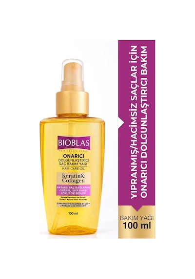 Bioblas Keratin & Collagen Onarıcı ve Dolgunlaştırıcı Bakım Yağı 100 ML