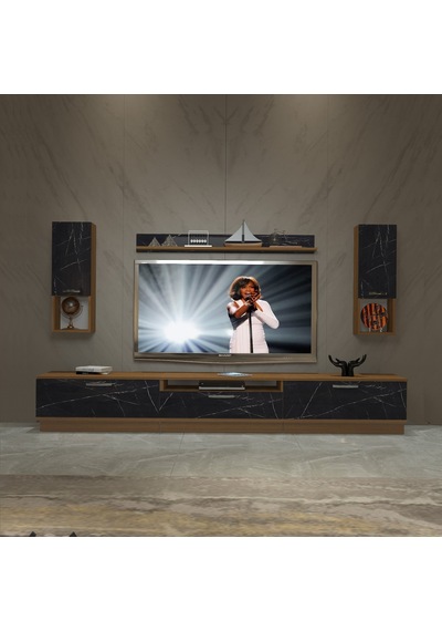 Decoraktiv Trendstyle 270da Mdf Tv Ünitesi Tv Sehpası Ceviz - Siyah Mermer