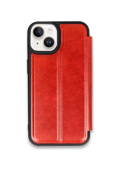 Newface Apple iPhone Uyumlu 14 Kılıf Flip Cover - Kırmızı Diğer