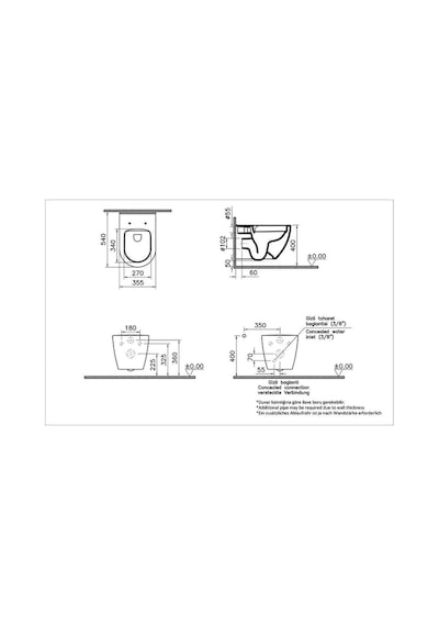 VitrA S60 Smooth Flush Asma Klozet 7510L003-0090 + VitrA Unıversal 2 Soft Klozet Kapağı 121-003-909