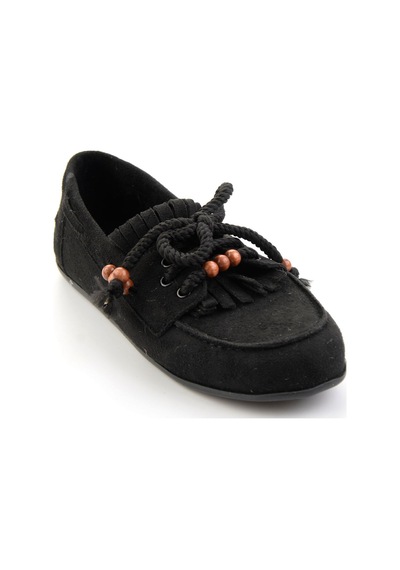 Bambi Siyah Kadın Loafer Ayakkabı K01566004872 Siyah