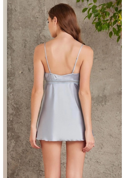 Pierre Cardin 7025 Kadın Mist 4'lü Saten Takım Gelin Set Mist