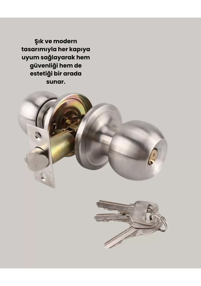 Northcity Estetik Güvenli Topuzlu Kapı Kilidi - Modern Ve Dayanıklı Çözüm