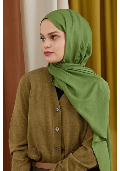 Moda Kaşmir Modal Şal Serisi - Haki İpeksi Yumuşaklık