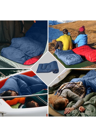 Kingcamp Snowflake 400 Ultra -15 C Uyku Tulumu Navy Sağ F. Mavi