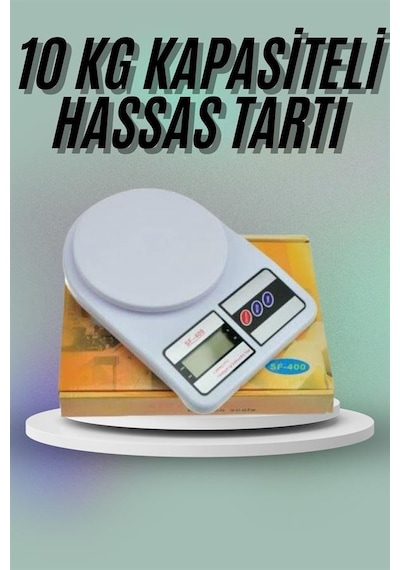 Mutfak Tartısı Dijital Göstergeli 10 Kg Kapasiteli Hassas Çok Renkli