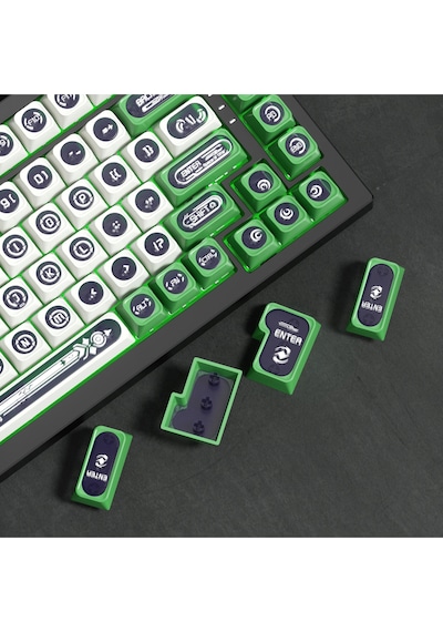 Mekanik Klavye Keycap -136 Tuşlu Yeşil-beyaz Opal Tuş Takımı