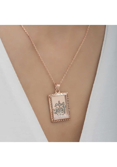 Casera's Gümüş Rose Allah Yazılı Kadın Kolye Csr2180869 Gümüş