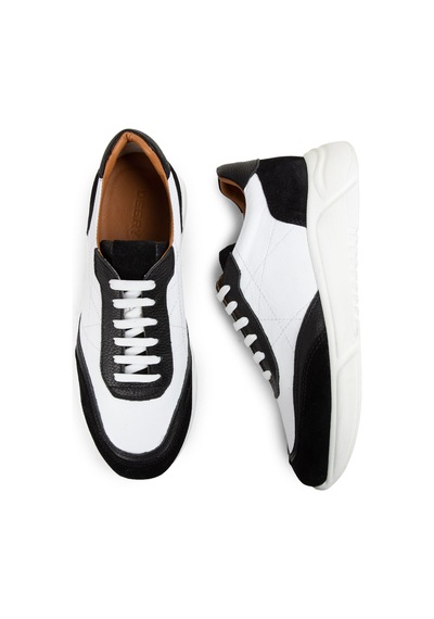 Deery Hakiki Süet Siyah Detaylı Erkek Sneaker Ayakkabı - 01962Msyhp01 Siyah