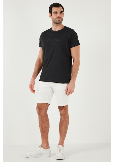 Buratti Pamuklu Slim Fit Bisiklet Yaka Erkek T Shirt 541Perspective Koyu Antrasit