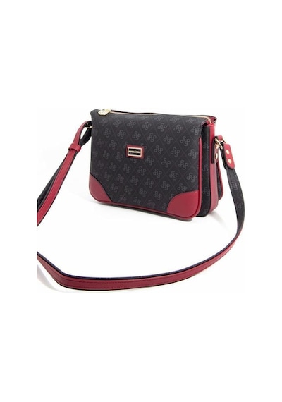 Silver Polo Sp784 Kadın Çapraz Çanta Monogram Siyah-bordo