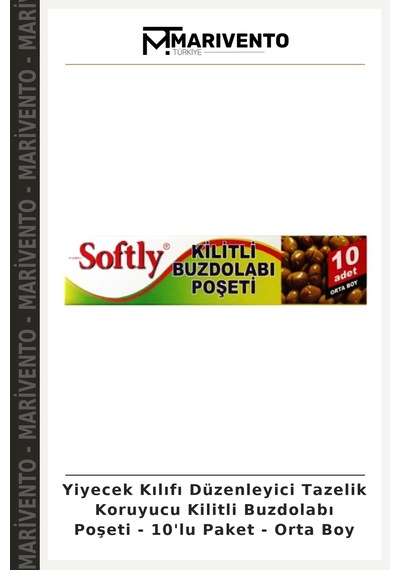 Yiyecek Kılıfı Düzenleyici Tazelik Koruyucu Kilitli Buzdolabı Poşeti - 10'lu Paket - Orta Boy Çok Renkli