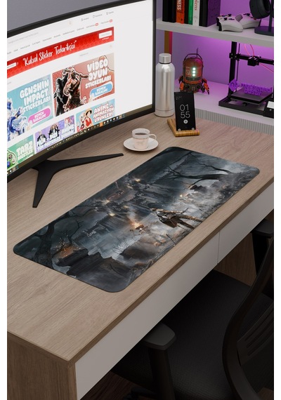 Demon's Souls Kaymaz Dikişli Kauçuk Oyuncu Mousepad V1 - 70x30 Xl Gaming Mouse Pad Fare Altlığı