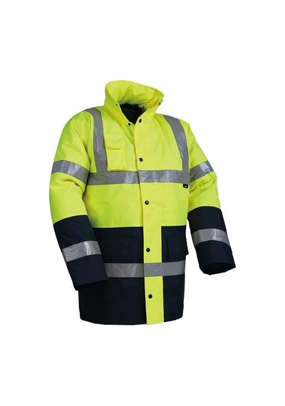 Reflektörlü 300d Oxford Çift Renk Parka Yağmurluk Sarı Sarı