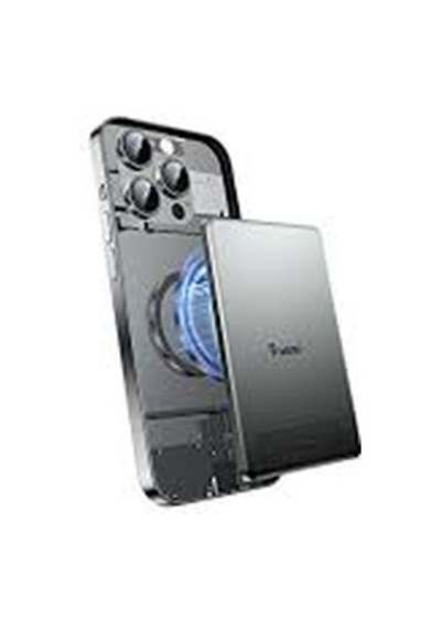 Trusmı Powerbank Taşınabilir Şarj Cihazı 5000 Mah 20w Hızlı Şarj Magsafe Gri Siyah
