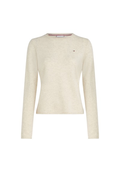Tommy Hilfiger Soft Wool C-nk Sweater Kadın Bej Kazak - Ww0ww40264 Bej