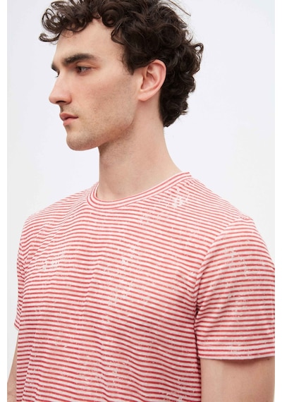 D's Damat Twn Slim Fit Kırmızı Çizgi Baskılı T-shirt 2ec1438360200 Kırmızı