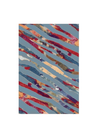 Kartela Halı Aira Halı Kaymaz Taban Makinede Yıkanabilir Halı Mavi - 60 X 90 Cm