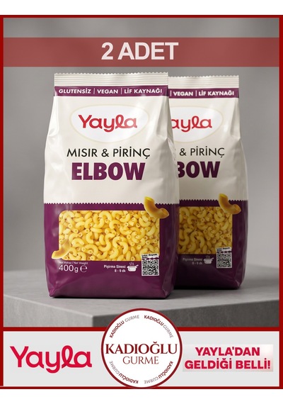 Yayla Glutensiz Mısır Pirinç Elbow 400 G X 2 Adet