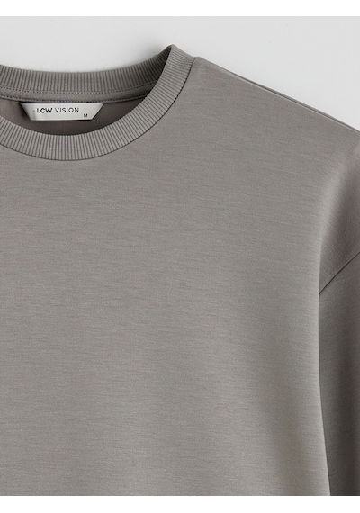 Lcw Vision Gri Bisiklet Yaka Erkek Sweatshirt