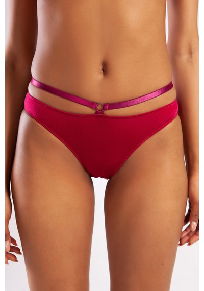 Etiler Collection Golshan Gorbus Mini Slip, Kadın Micro Bel Şeritli Şarap Renkli Külot Çok Renkli