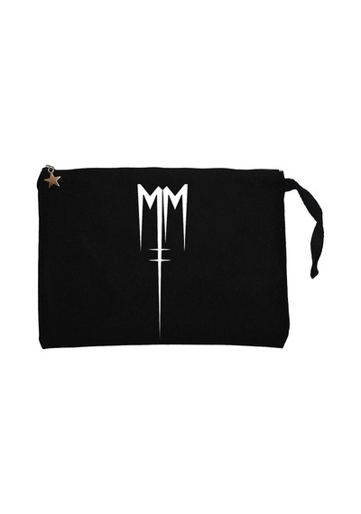 Marilyn Manson Born Villain Logo Siyah Clutch Cüzdan / El Çantası Siyah