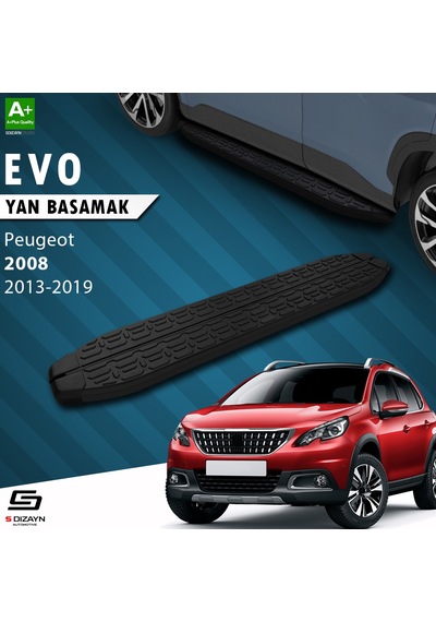 S-dizayn Peugeot 2008 Evo Siyah Yan Basamak 173 Cm 2013-2019