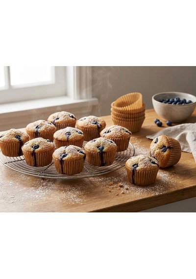 Lexroo 100 Adet Kraft Kek Kapsülü Cupcake Muffin Kalıbı Yanmaz Yapışmaz Yağlı Kağıttan Tek Çok Renkli