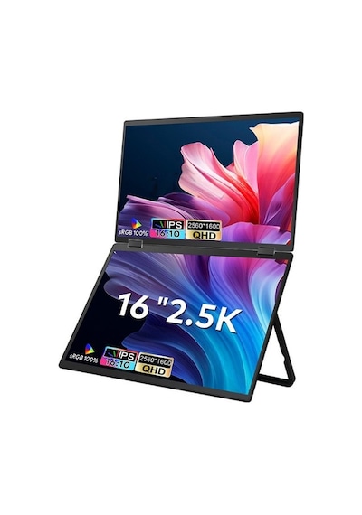 Ultrax 16" Çift Ekran 2.5k Qhd Ips İkili Taşınabilir Monitör