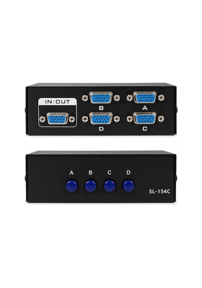 Powermaster Pm-20014 4 Port Vga Switch Manuel Geçiş Kutusu