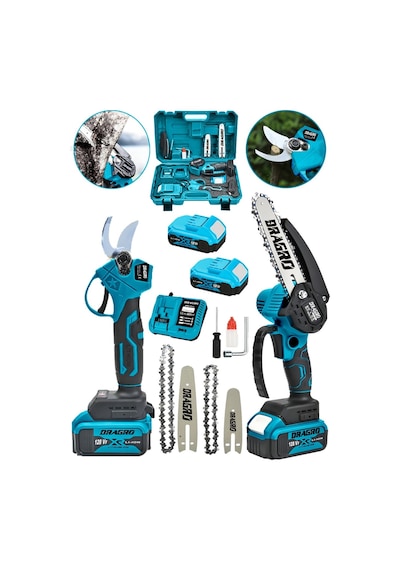 Dragro DRG-128 Mavi 2 Li Set 128 Vf 10 Ah Çift Akülü Çelik Şanzıman Şarjlı Dal Ağaç Kesme Bağ Makası 2 Akülü Mavi Dragro DRG-128 Mavi 2 Li Set 128 Vf 10 Ah Çift Akülü Çelik Şanzıman Şarjlı Dal Ağaç Kesme Bağ Makası 2 Akülü Mavi